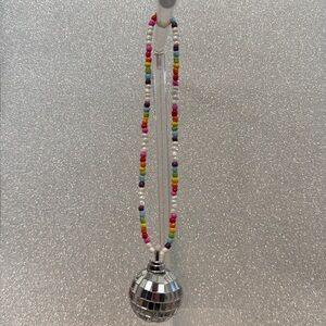 one-of-a-kind handmade disco ball rearview mirror charm